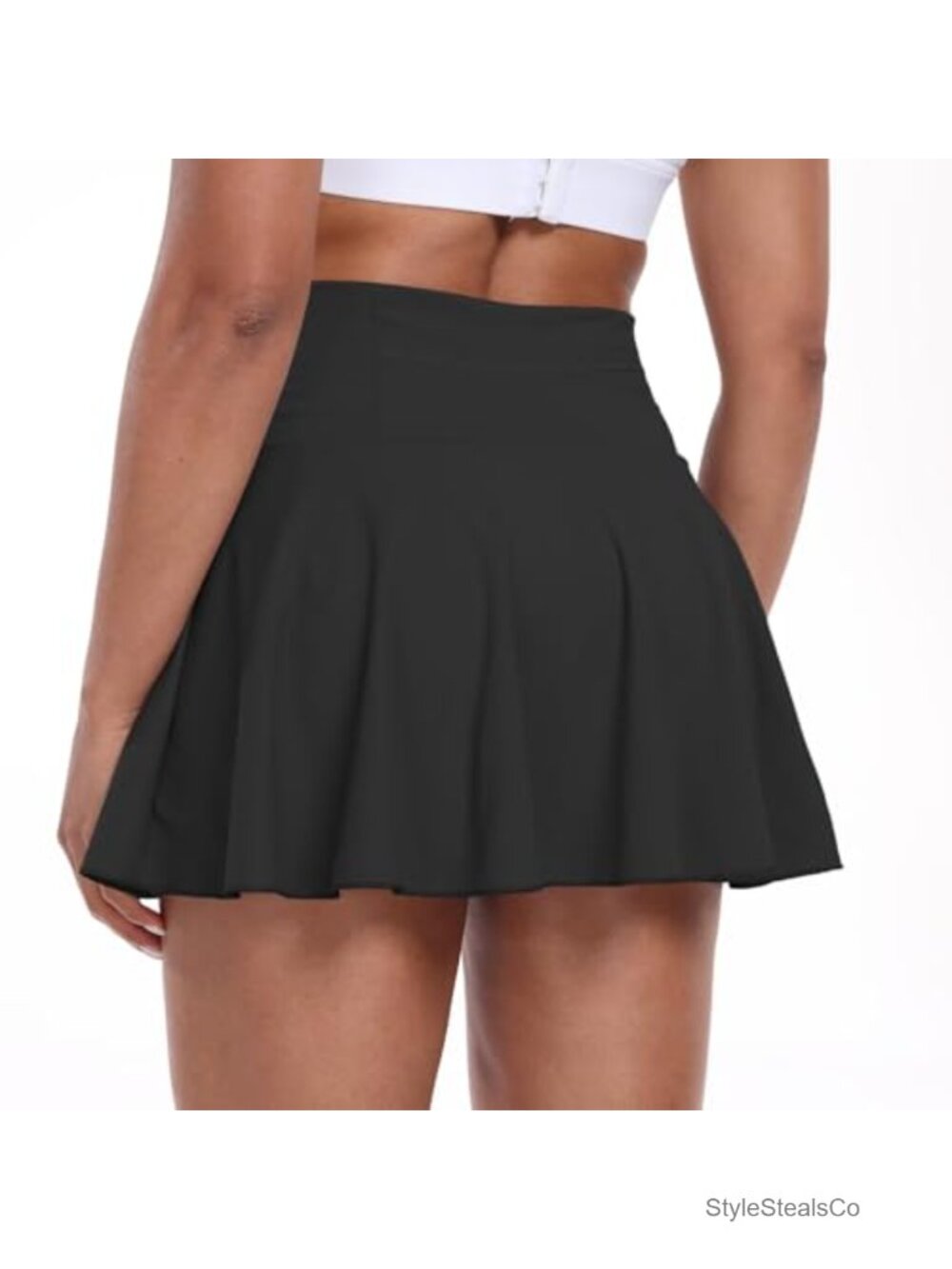 High Waisted Pleated Tennis Skirt Built-in Shorts Golf Skort